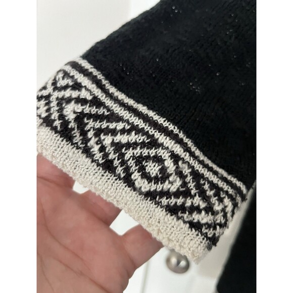 Torrid Black Cardigan Size 3 White Geo Border Open Front - Picture 5 of 7